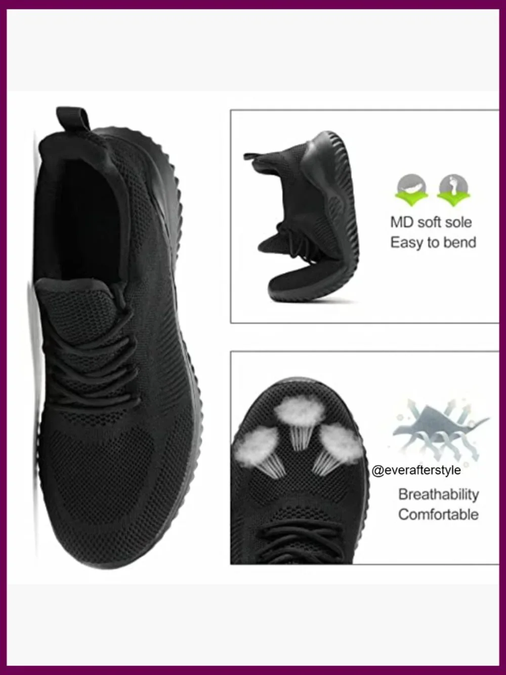 Non Slip Running Shoes Ultra Light Breathable Mesh Sneakers Memory Foam